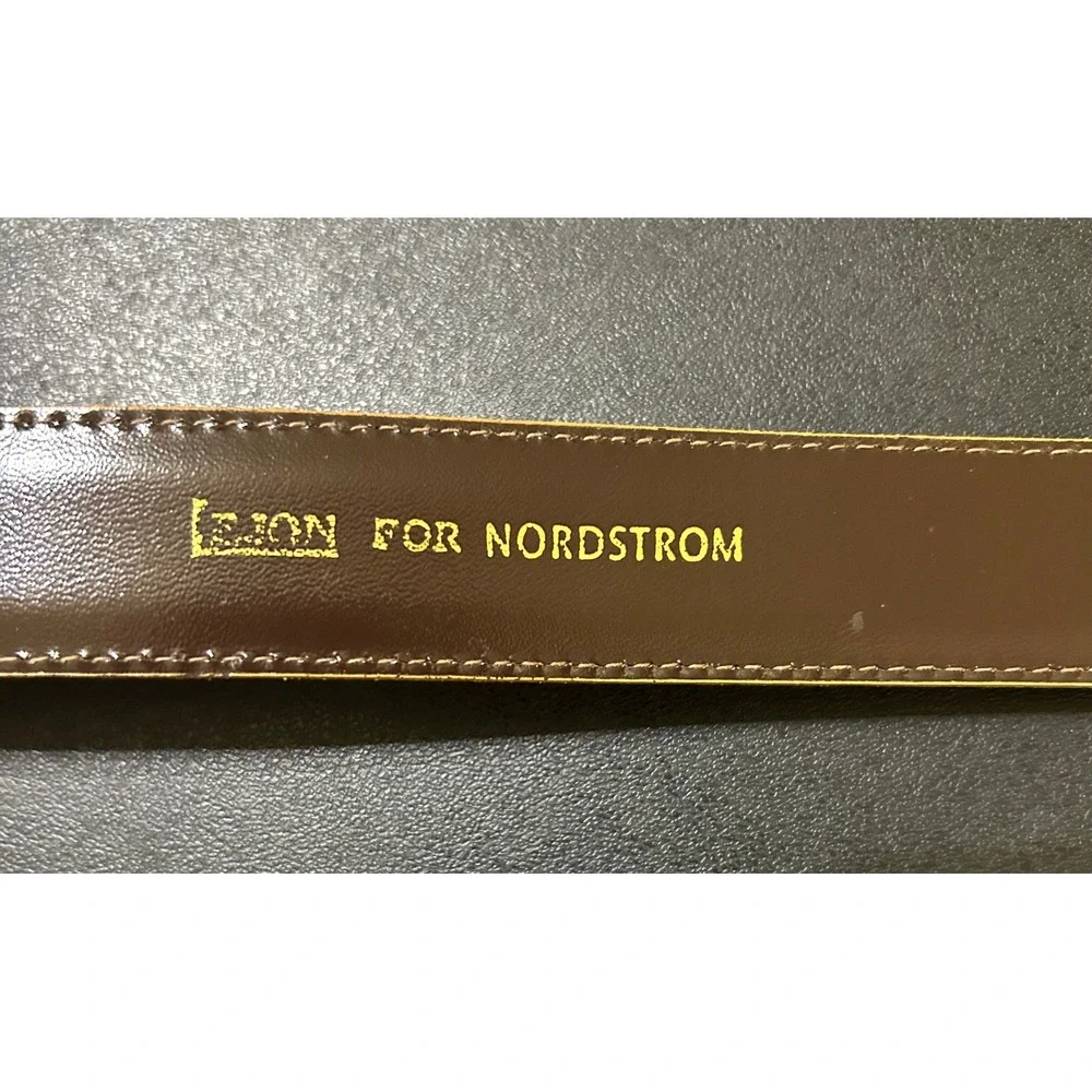 Lejon Belt Women S Tan Nubuck Leather Nordstrom Brass Buckle Tip USA VTG 80s 90s